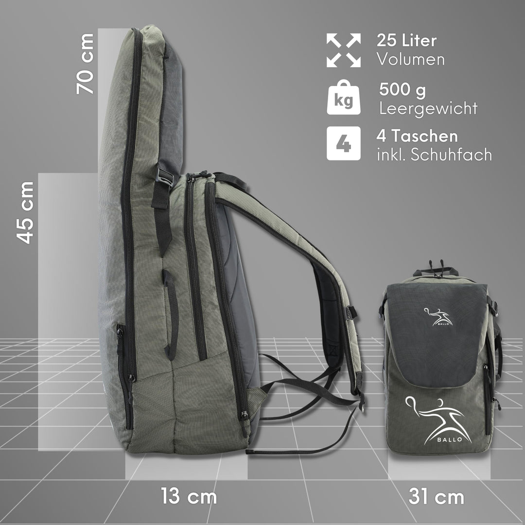 Tennisrucksack mit Schlägerfach und Schuhfach für Damen und Herren - Bild 5
