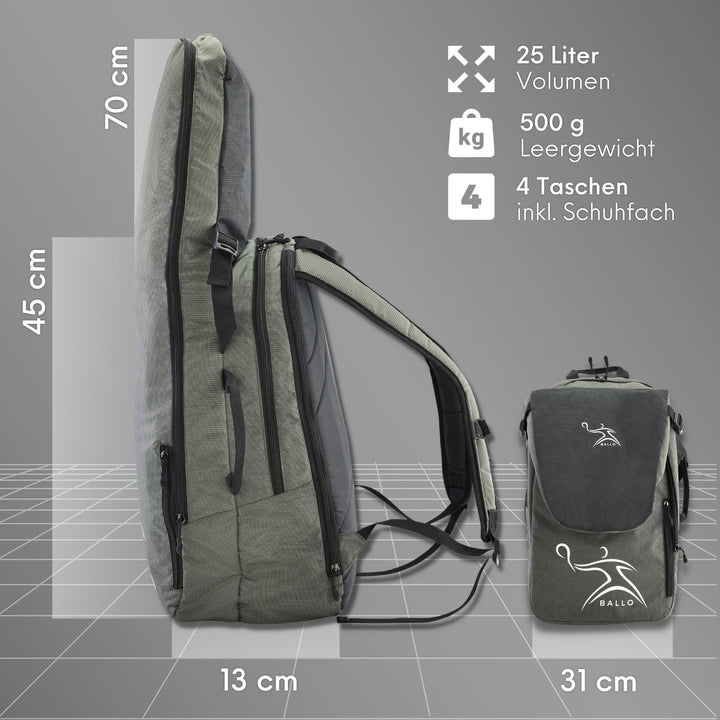 Tennisrucksack mit Schlägerfach und Schuhfach für Damen und Herren - Bild 5