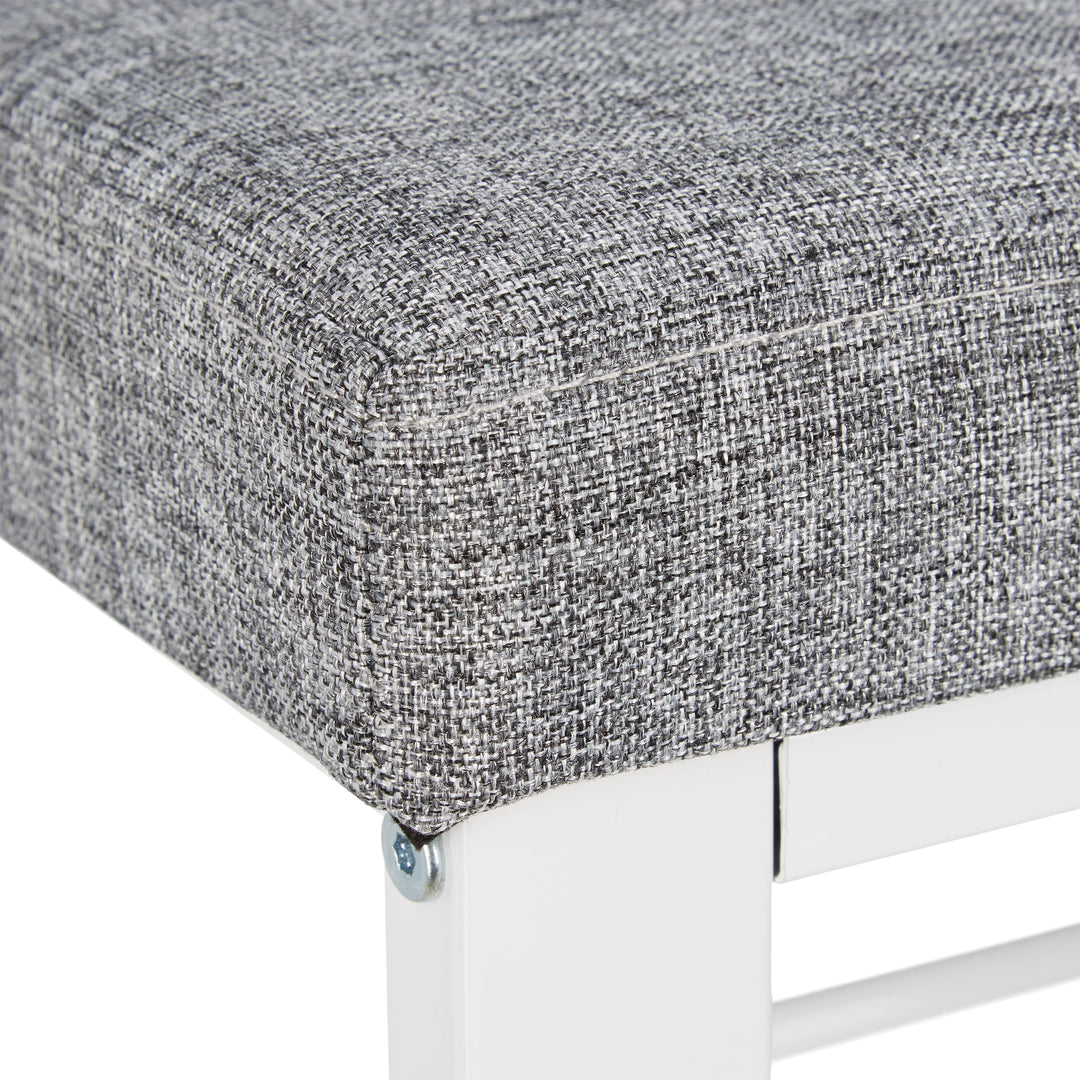Schuhbank mit Polster 2 Ebenen Metall Flur 50x81x32 cm grau - Bild 6