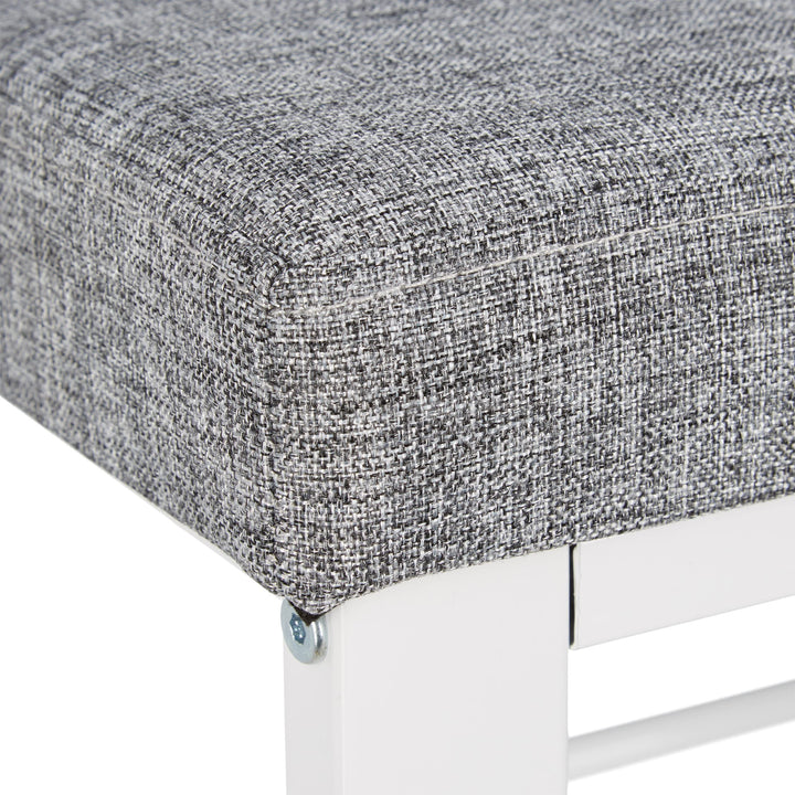 Schuhbank mit Polster 2 Ebenen Metall Flur 50x81x32 cm grau - Bild 6