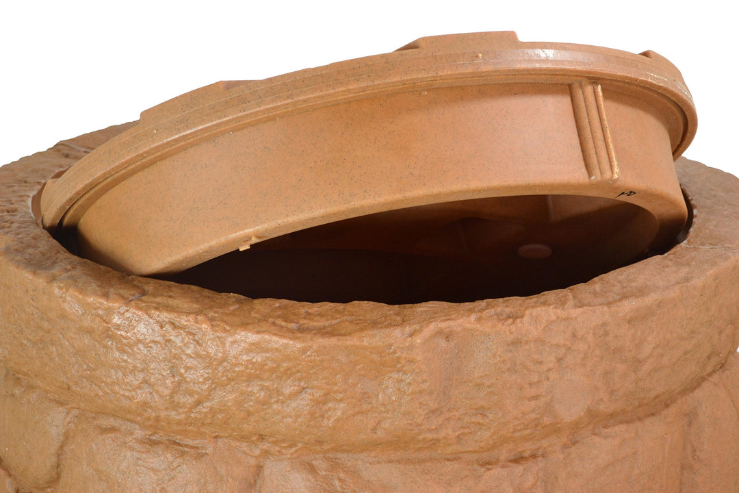 Regentonne 330 Liter Sandstein mit Fallrohrfilter und Wasserhahn - Bild 4