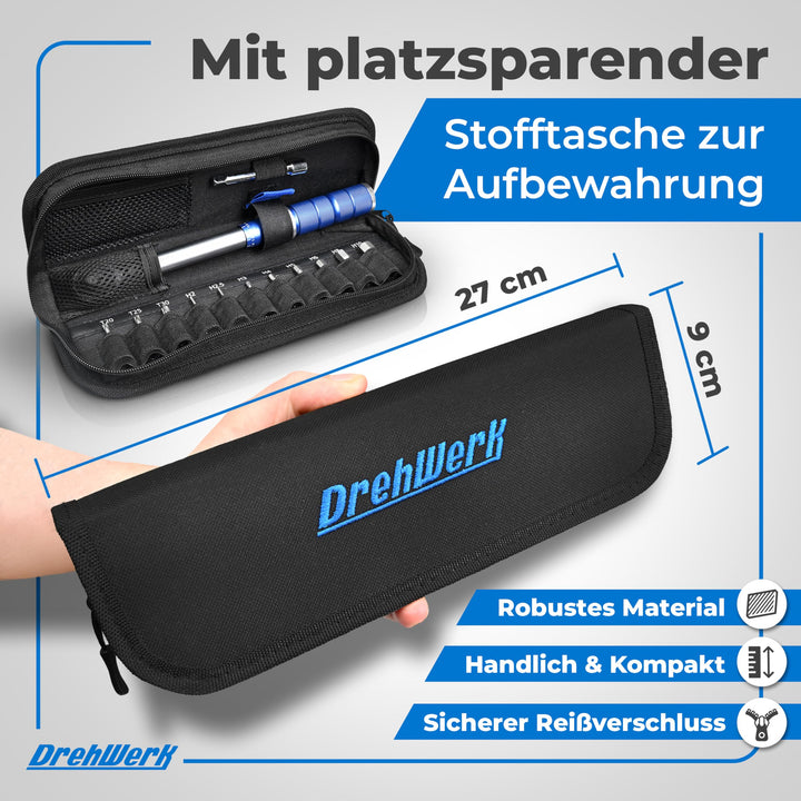 Drehmomentschlüssel Fahrrad 1/4 Zoll 2-26 Nm mit 11 Bits und Etui - Bild 3