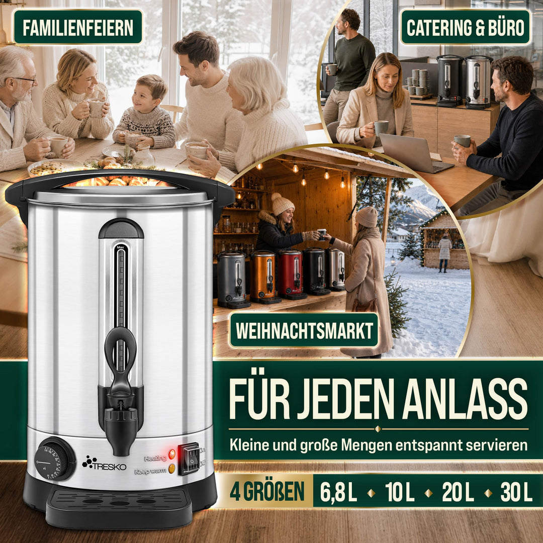 Glühweinkocher 20L Edelstahl mit Zapfhahn &amp; Thermostat 1500W - Bild 4