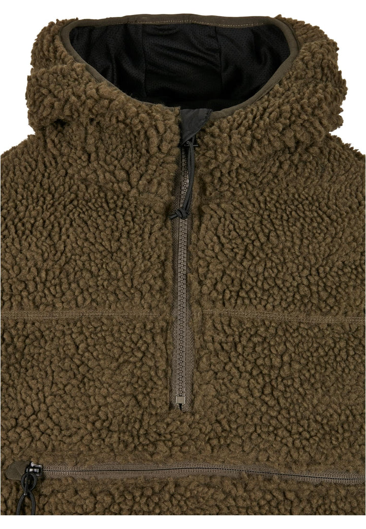 Fleece Kapuzenpullover Teddy-Fleece mit Kapuze und Taschen, Oliv, XL - Bild 10