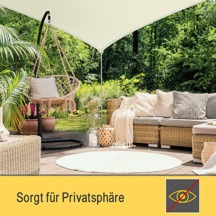 Sonnensegel dreieckig wasserabweisend Beige für Balkon Terrasse Garten - Bild 4