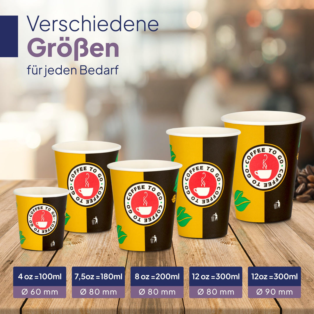 Pappbecher 200 ml Einweg 1000 Stück für Heissgetränke BPA-frei - Bild 3