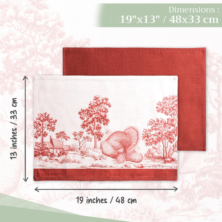 Platzsets 4er-Set Baumwolle Aquarellmotiv 33x48 cm Tischdeko - Bild 4