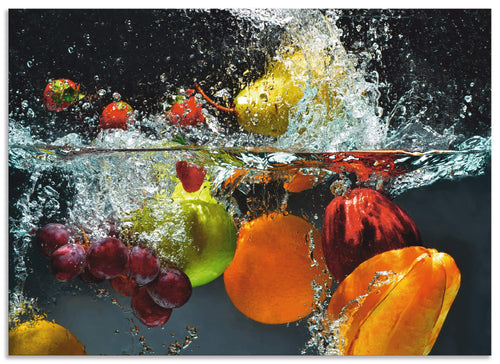 Küchenrückwand Alu Früchte unter Wasser 70x50 cm Spritzschutz