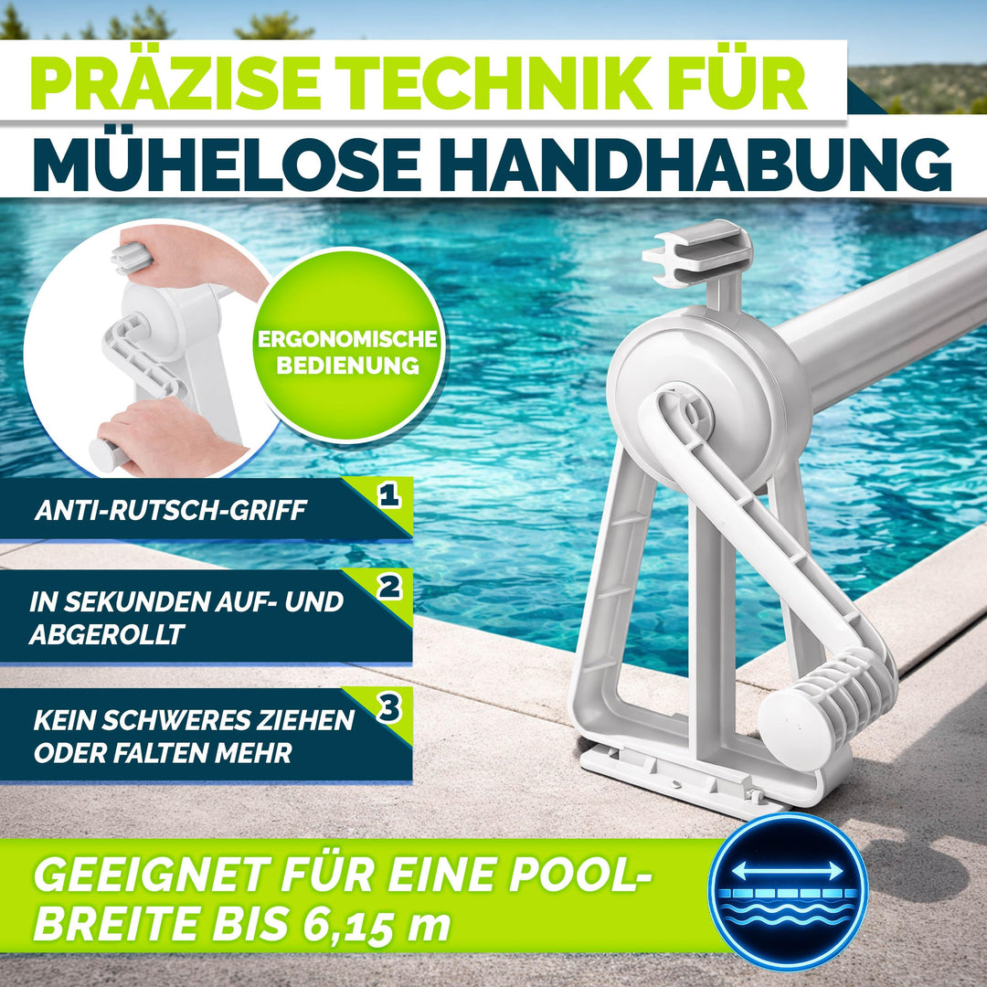 Pool Aufroller Teleskop Aluminium 1,05–6,15 m mit Thermometer - Bild 3