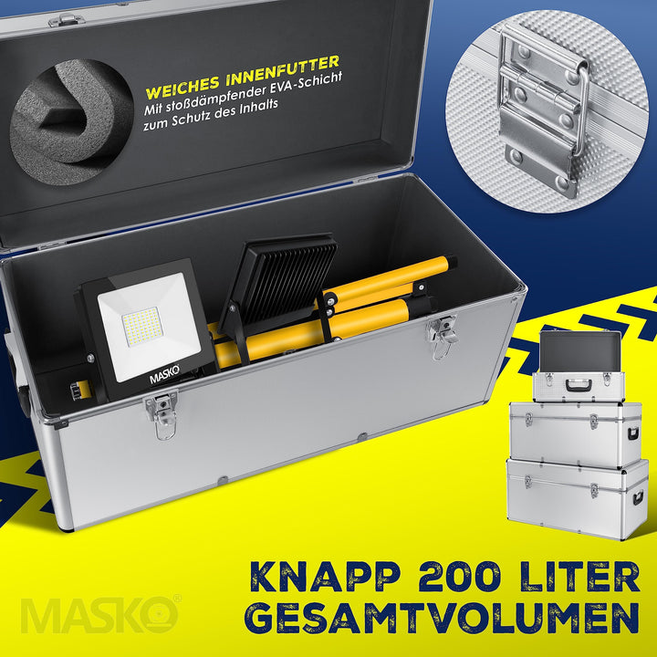 Alubox 3er-Set stapelbar 27L / 67L / 100L mit Schloss - Bild 3