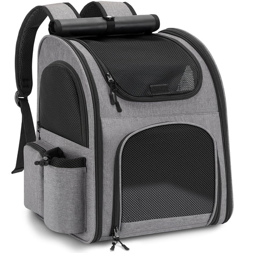 Haustier-Rucksack Oxford bis 10 kg für Hund und Katze Grau