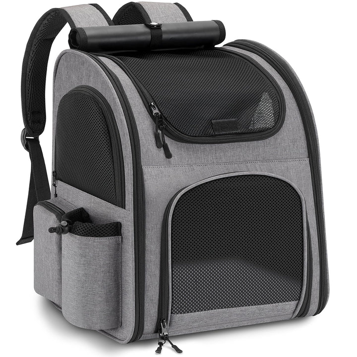 Haustier-Rucksack Oxford bis 10 kg für Hund und Katze Grau