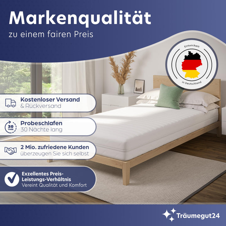 Kaltschaummatratze 7-Zonen 120x200 cm H2/H3 OEKO-TEX zertifiziert - Bild 8