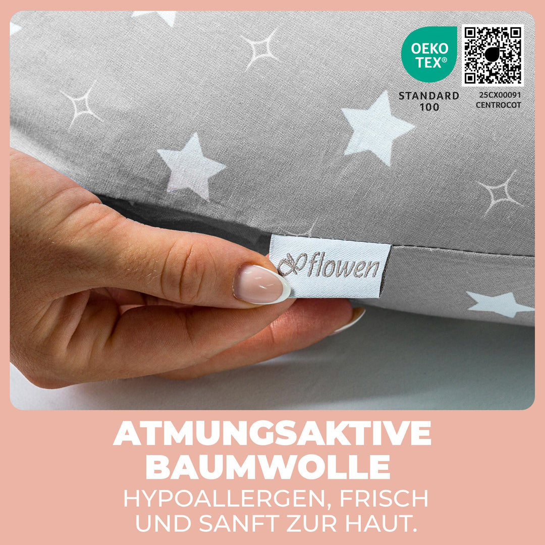 Stillkissen XXL 200x70cm Baumwolle Seitenschläfer Schwangerschaft - Bild 5