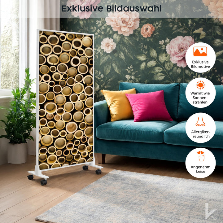 Infrarotheizung Standgerät 1000 W mit Thermostat &amp; Rollen mobil - Bild 4