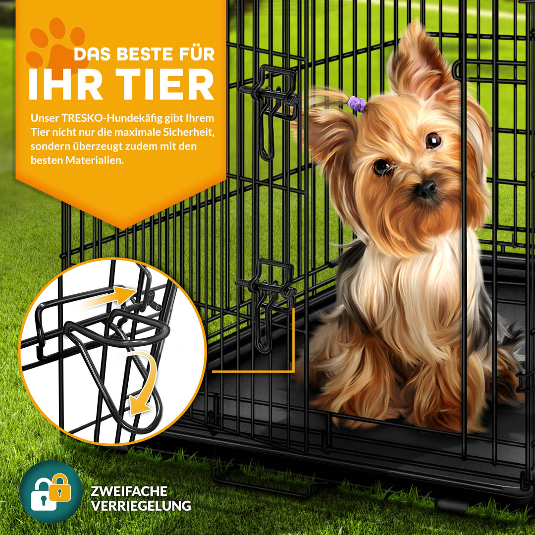 Hundekäfig faltbar Metall 91x58x64 cm mit 2 Türen für Hund &amp; Katze - Bild 6