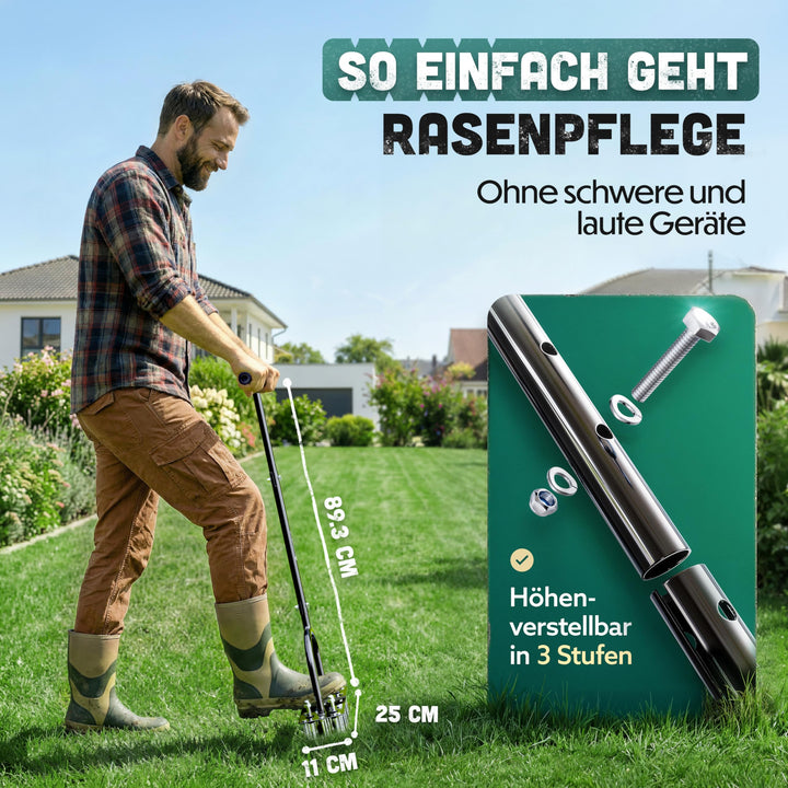 Aerifiziergabel manuell selbstreinigend höhenverstellbar Rasen - Bild 3