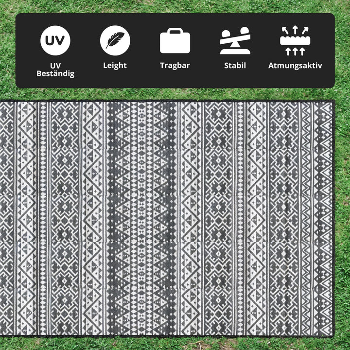 Outdoor Teppich 250x400 cm Polypropylen wetterfest faltbar mit Tasche - Bild 6