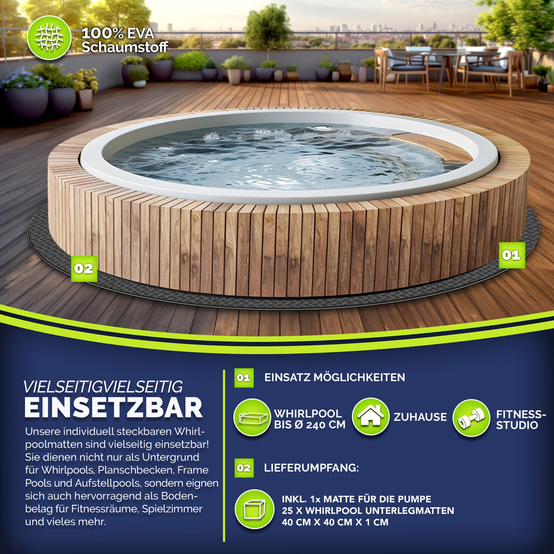 Whirlpool Unterlage rund 240 cm EVA-Schaumstoff Puzzlematte 10 mm - Bild 6