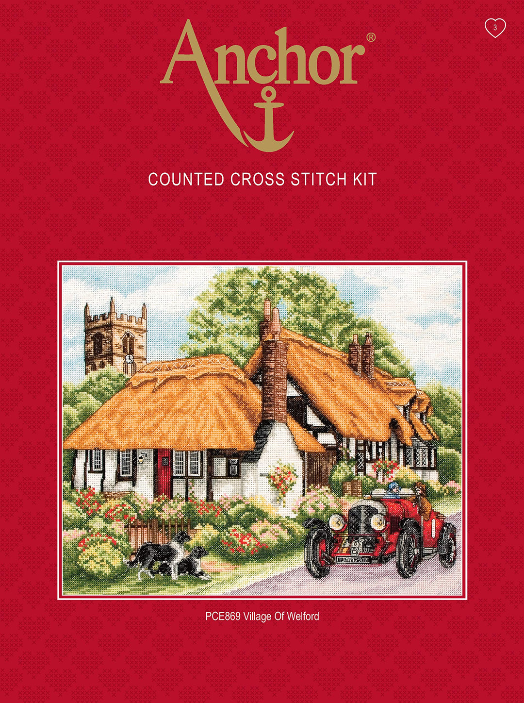 Kreuzstich-Set Dorf von Welford Zählmuster Aida 21x29 cm