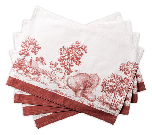 Platzsets 4er-Set Baumwolle Aquarellmotiv 33x48 cm Tischdeko