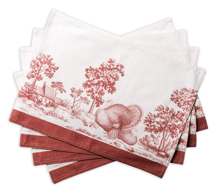 Platzsets 4er-Set Baumwolle Aquarellmotiv 33x48 cm Tischdeko