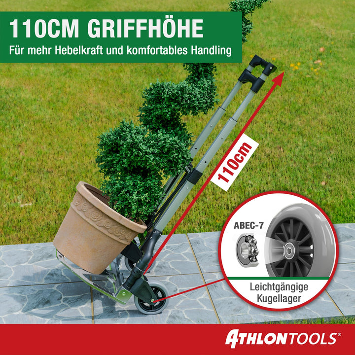 Transportkarre Aluminium klappbar 70 kg Teleskopgriff TÜV GS - Bild 2