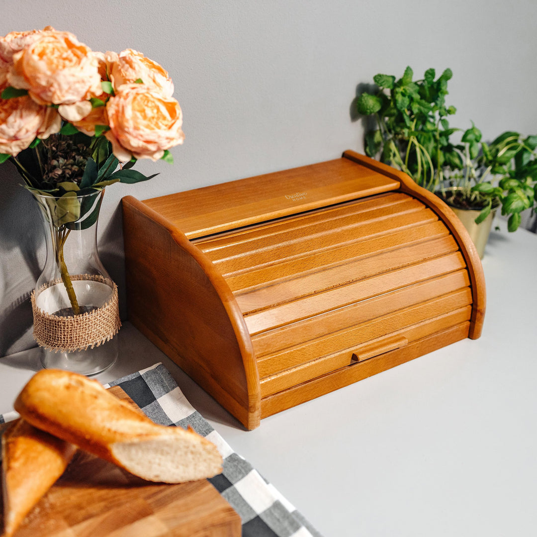 Brotkasten Holz mit Rolldeckel Erle 38x28,5x17,5 cm - Bild 5