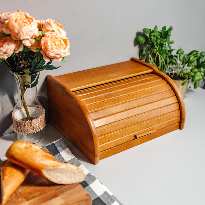 Brotkasten Holz mit Rolldeckel Erle 38x28,5x17,5 cm - Bild 5