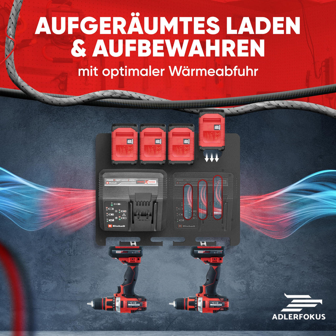 Wandhalterung Einhell Akku &amp; Ladegerät Schwarz Doppel 18V - Bild 7