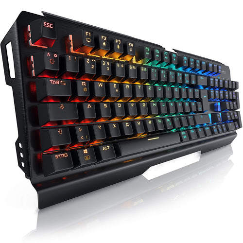 Mechanische Gaming-Tastatur Aluminium RGB Kailh Blue NKRO QWERTZ