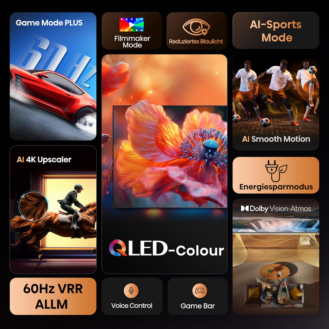 4K QLED Fernseher 58 Zoll Dolby Vision Atmos Game Mode Plus Smart TV - Bild 3