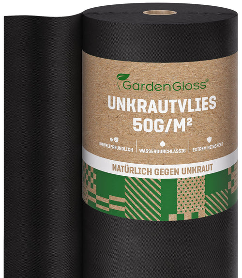 Unkrautvlies Gartenvlies Polypropylen 50g/m² 100x1m schwarz