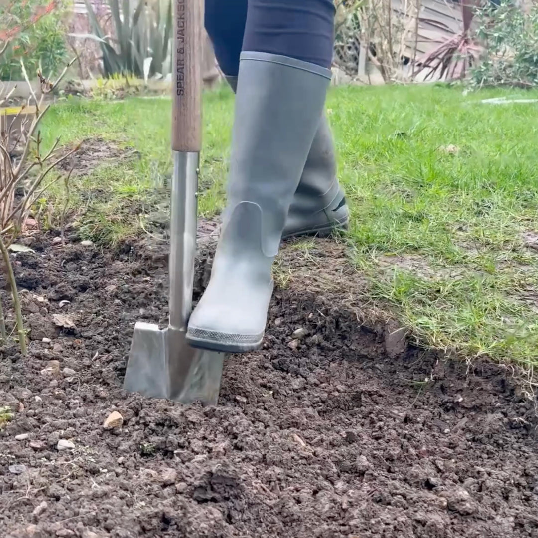 Beetspaten Edelstahl mit Hartholz-Y-Griff fuer Beete - Bild 4