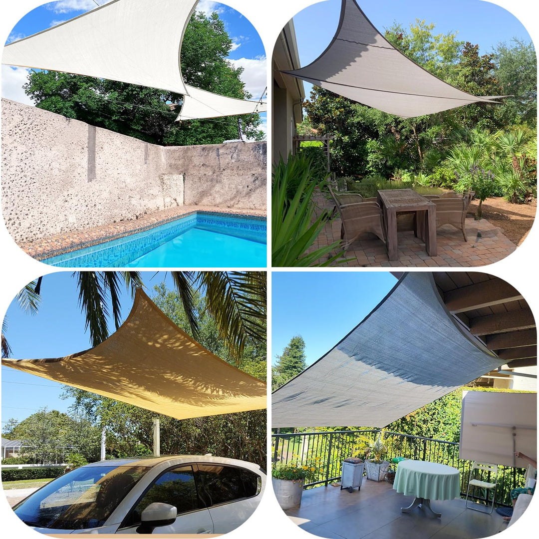 Sonnensegel Wasserdicht Rechteckig 4x5m Anthrazit UV-Schutz 95% - Bild 7