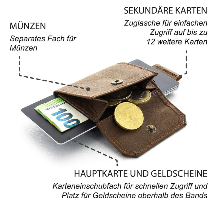 Slim Wallet Vegan mit Münzfach 13 Karten Kreditkartenformat - Bild 4