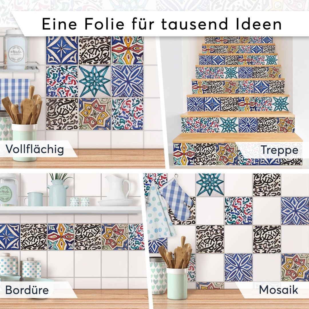 Fliesenfolie Spanisches Mosaik 20x20 cm selbstklebend 18er-Set - Bild 8