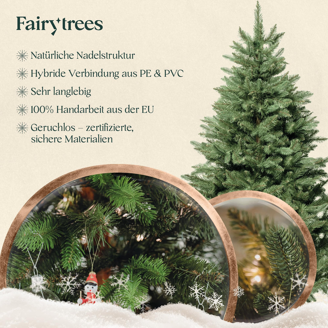 Künstlicher Weihnachtsbaum Nordmanntanne 180 cm PE-Spritzguss Holzständer - Bild 4