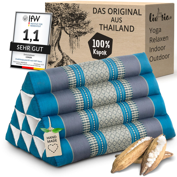 Dreieckskissen Kapok-Füllung 30x50x30cm Rückenstütze Garten