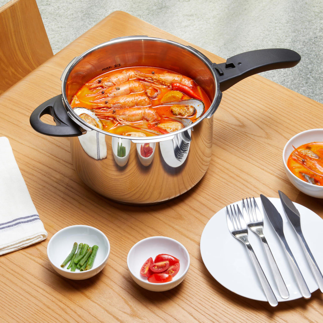 Schnellkochtopf Edelstahl 6 Liter mit Dampfgarer induktionsgeeignet - Bild 7