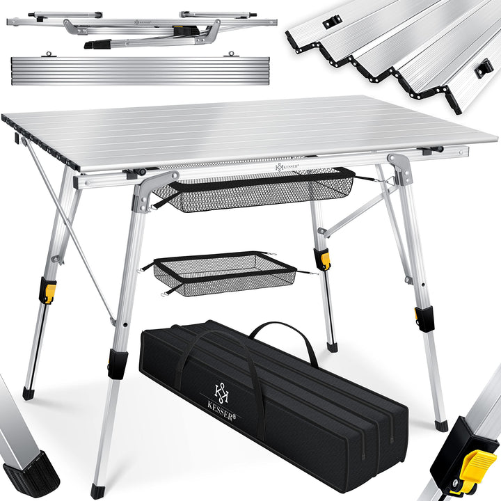 Campingtisch klappbar Aluminium 120x70cm höhenverstellbar bis 100kg