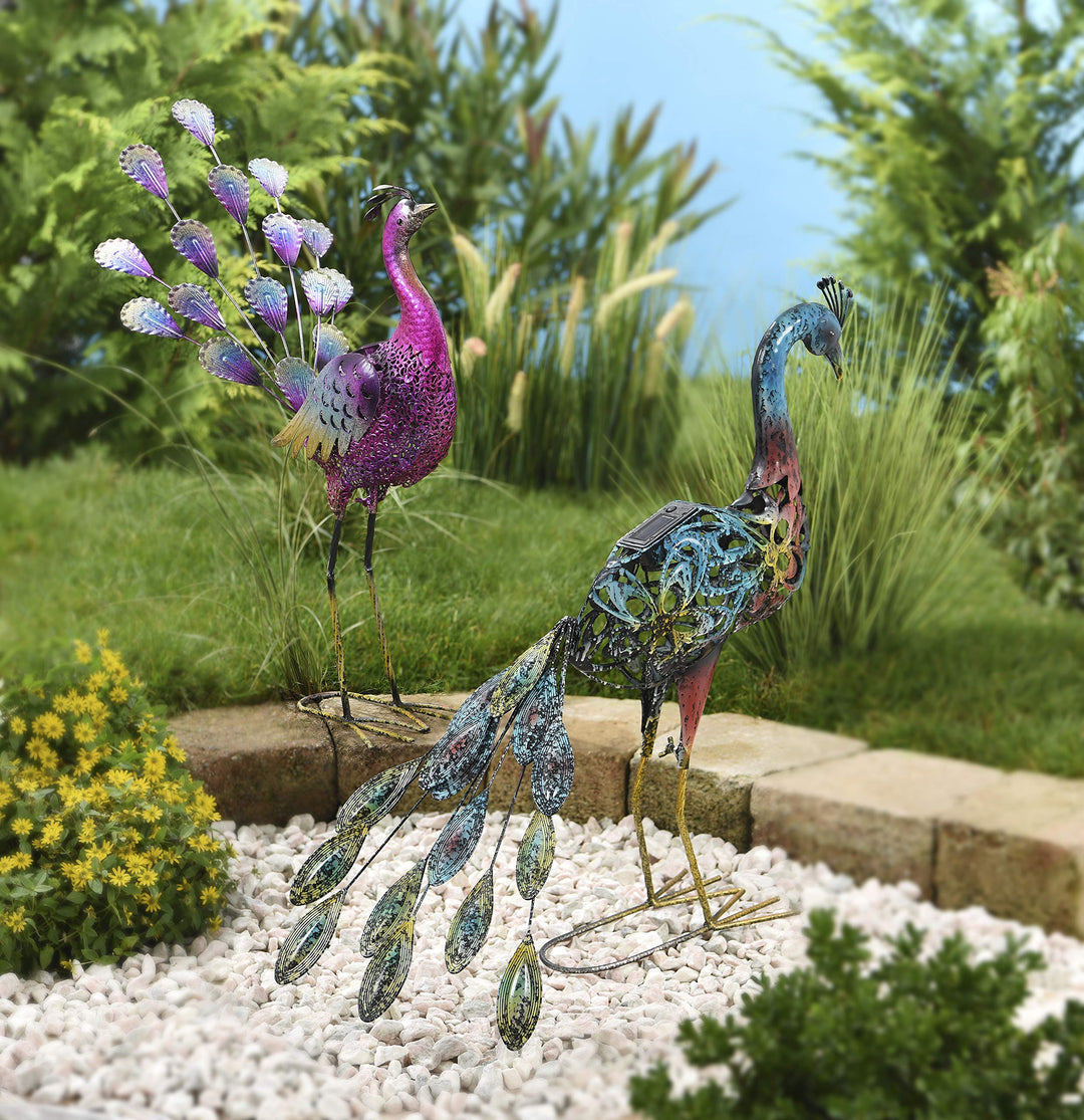 Solar LED Gartenleuchte Pfau-Design bunt für Weg &amp; Beet - Bild 4