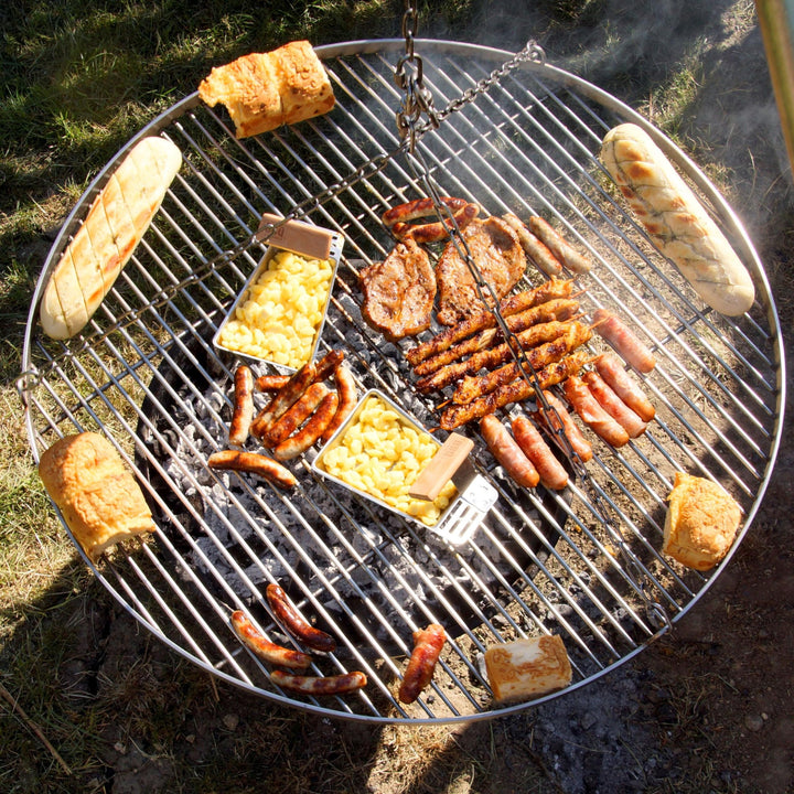 Grillrost rund Edelstahl 50cm mit 3 Aufhängösen für Schwenkgrill - Bild 5
