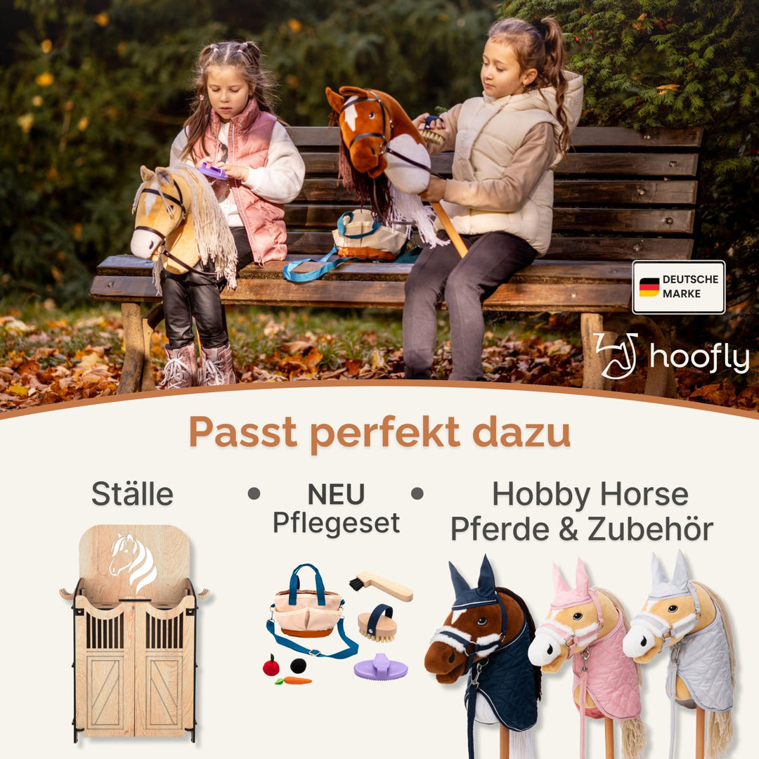 Steckenpferd Hobby Horse mit Wollmähne &amp; Trense, 40 cm Stab - Bild 7