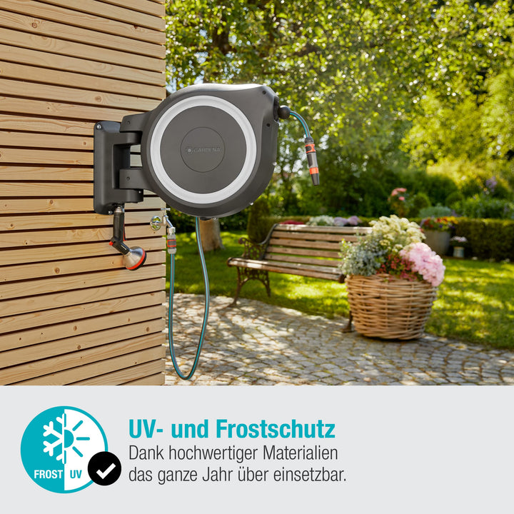Wand-Schlauchbox mit Aufrollautomatik 35m Schlauch fuer grosse Gaerten - Bild 6