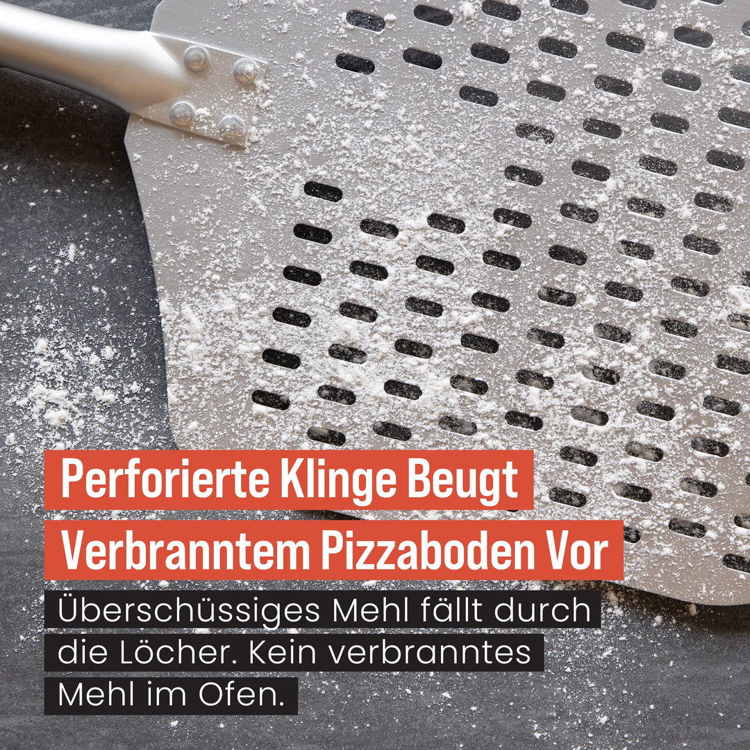 Pizzaschieber perforiert Aluminium mit Buchenholzgriff 124 cm - Bild 5