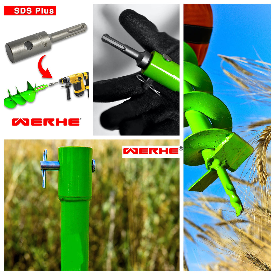 Doppelwendel Erdbohrer 60 mm mit SDS-Plus-Adapter für Zaunpfähle - Bild 7
