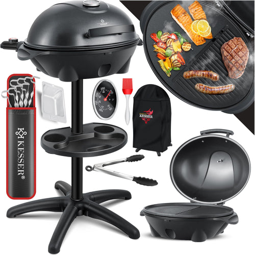 Elektrogrill 2-in-1 Tisch- & Standgrill XXL Antihaft 2400W mit Deckel
