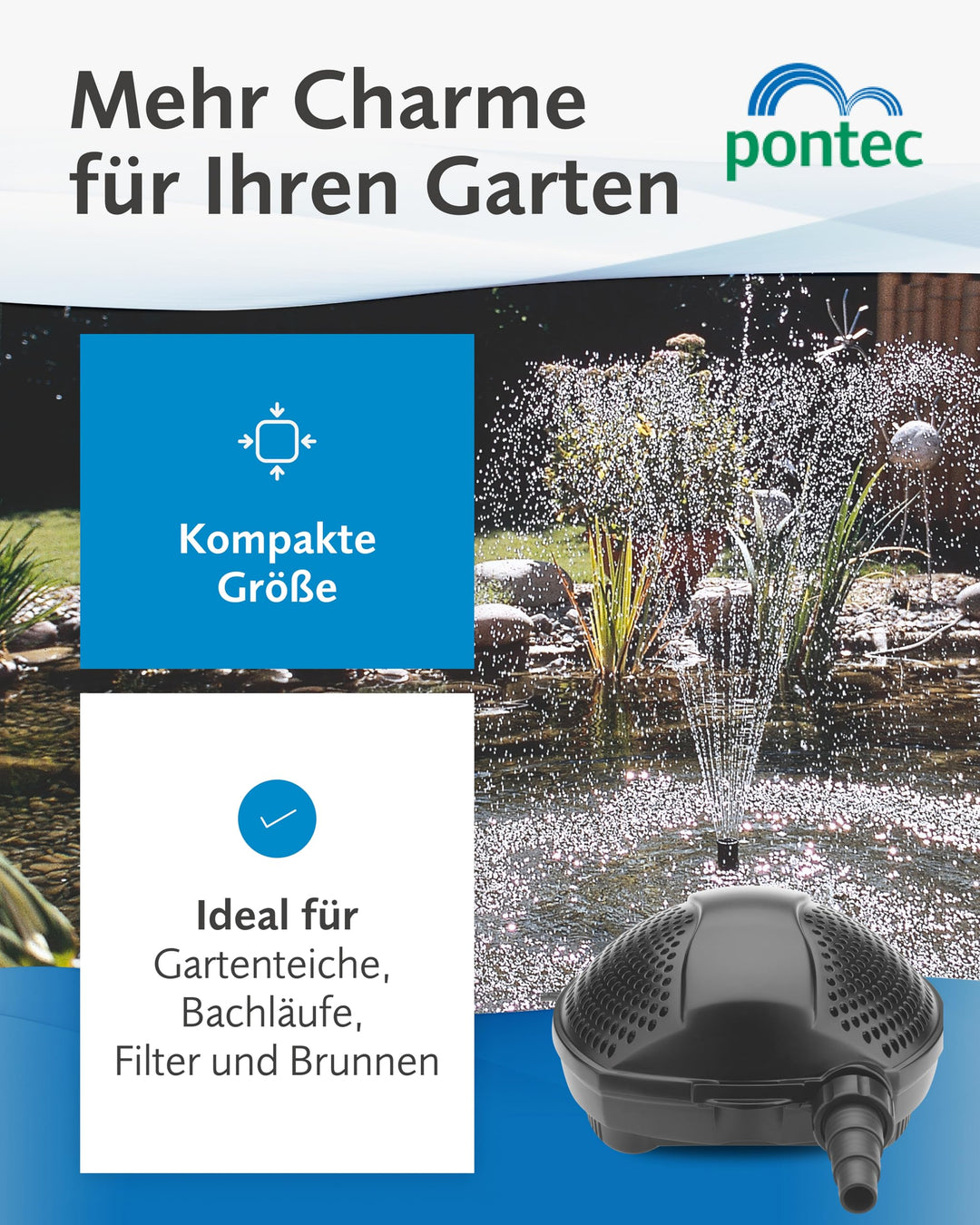 Teichpumpe 5000 l/h 60 Watt für Filter und Bachlauf 10 m Kabel - Bild 4