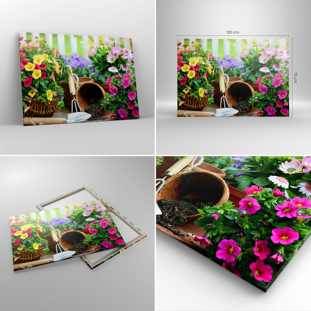Leinwandbild Botanik Blumen 100x70cm aufhängefertig - Bild 2